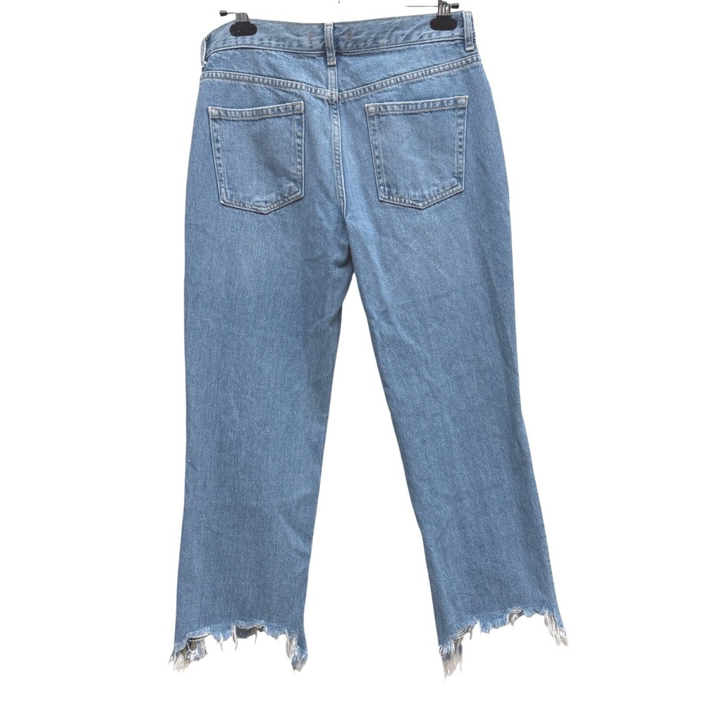 Free People We The Free Maggie Distressed Cropped Straight Jeans Size 28 Raw Hem - Picture 4 of 7